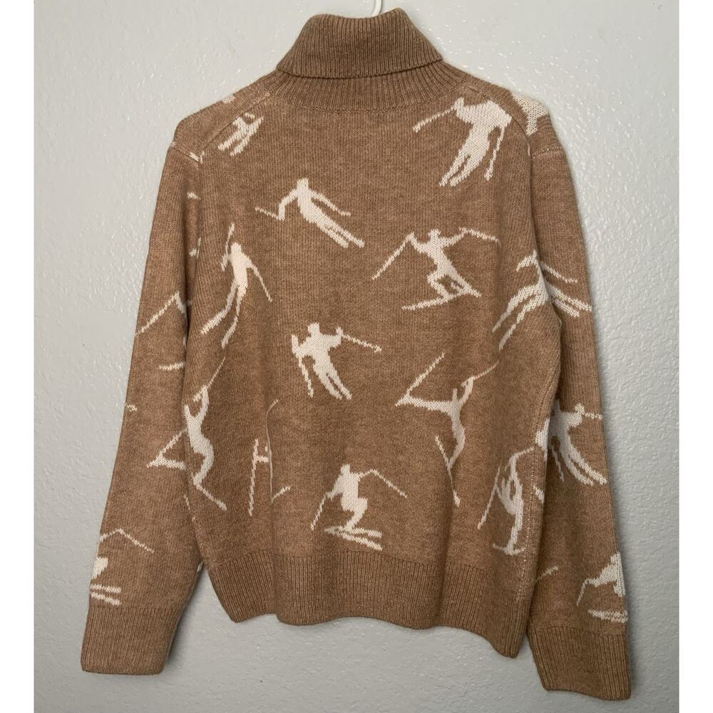 Halogen Womens Turtleneck Ski Sweater M Light Brown Soft